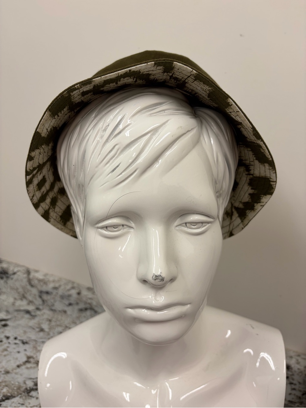 Barbour Olive Geo-Pattern Bucket Hat